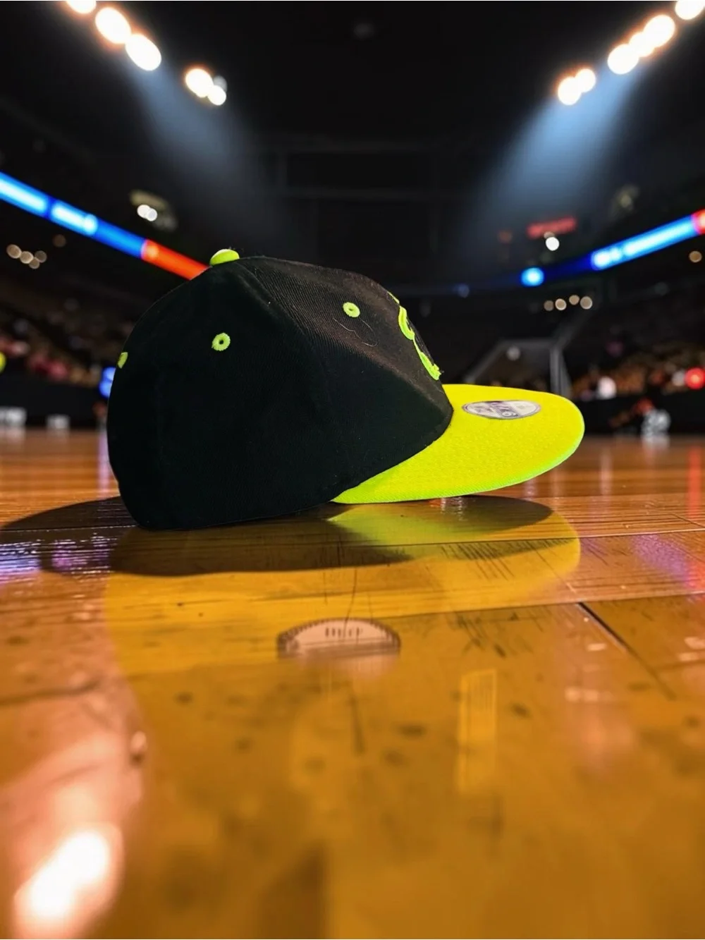 New Era Miami Heat Youth Black Neon Green Fitted NBA HWC Wool Blend